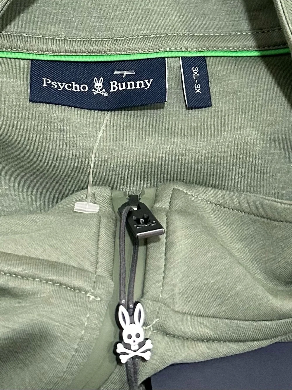 Psycho Bunny ‘Embroidered’ Desert 1/4 Zip Mock Sea Spray Sweatshirt Men’s 3XL